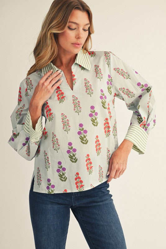 Mint Floral Top- Available for shipping or pickup at COCO 9/5/25
