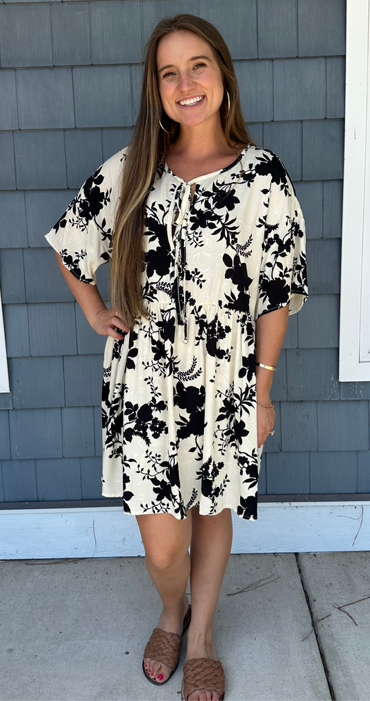 Floral Print SS Woven Mini Dress