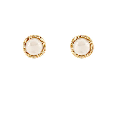 Pearl Dome Stud Earrings