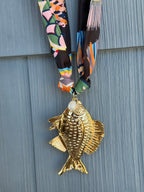 Fish Charm Scarf Necklace