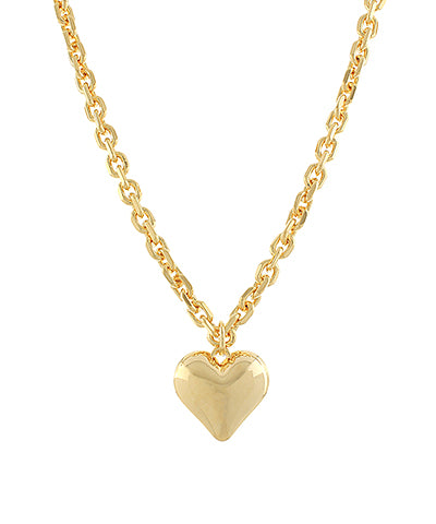 Puffy Heart Chain Necklace