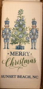 Merry Christmas Sunset Beach Towel