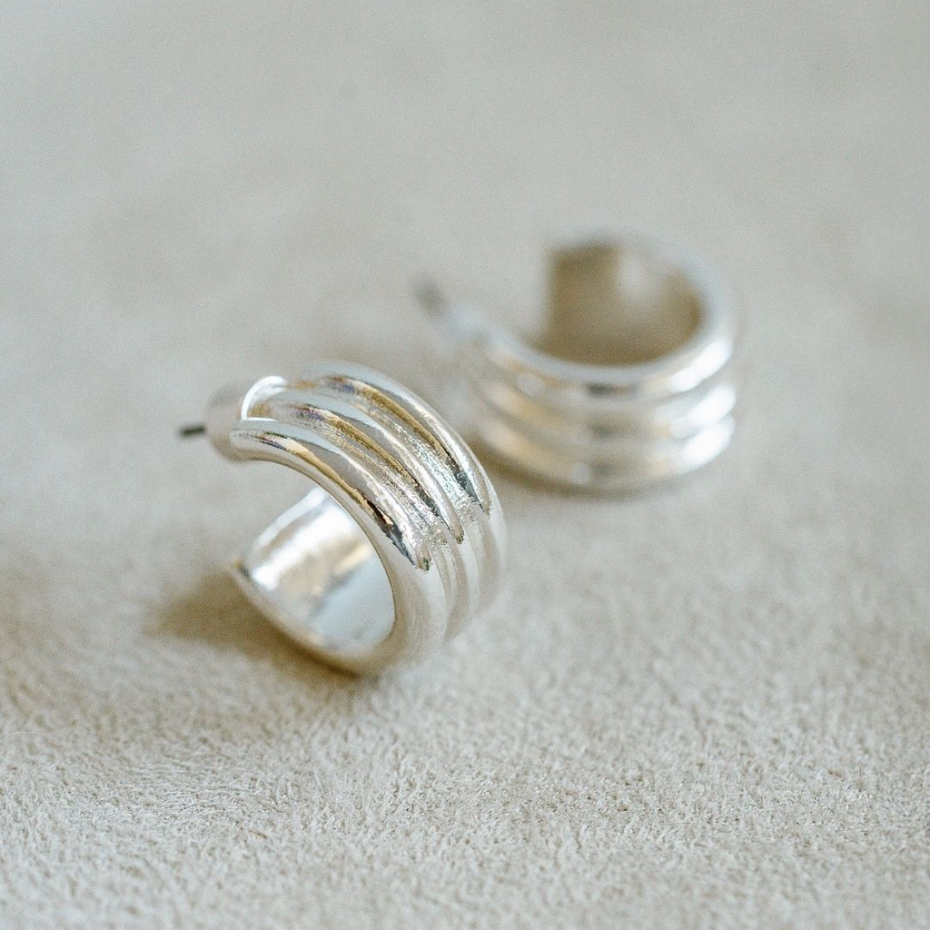 Triple Mini Hoop Silver - Smith & Co.