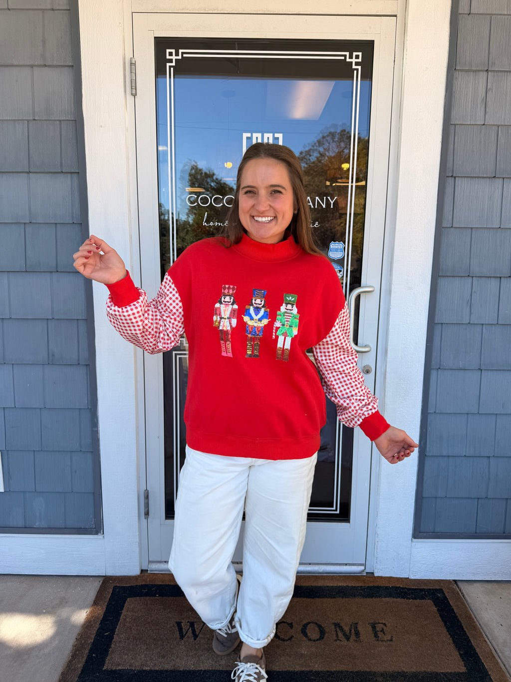Red Nutcracker Sequin Mockneck