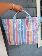 Glossy Multi Stripe Tote