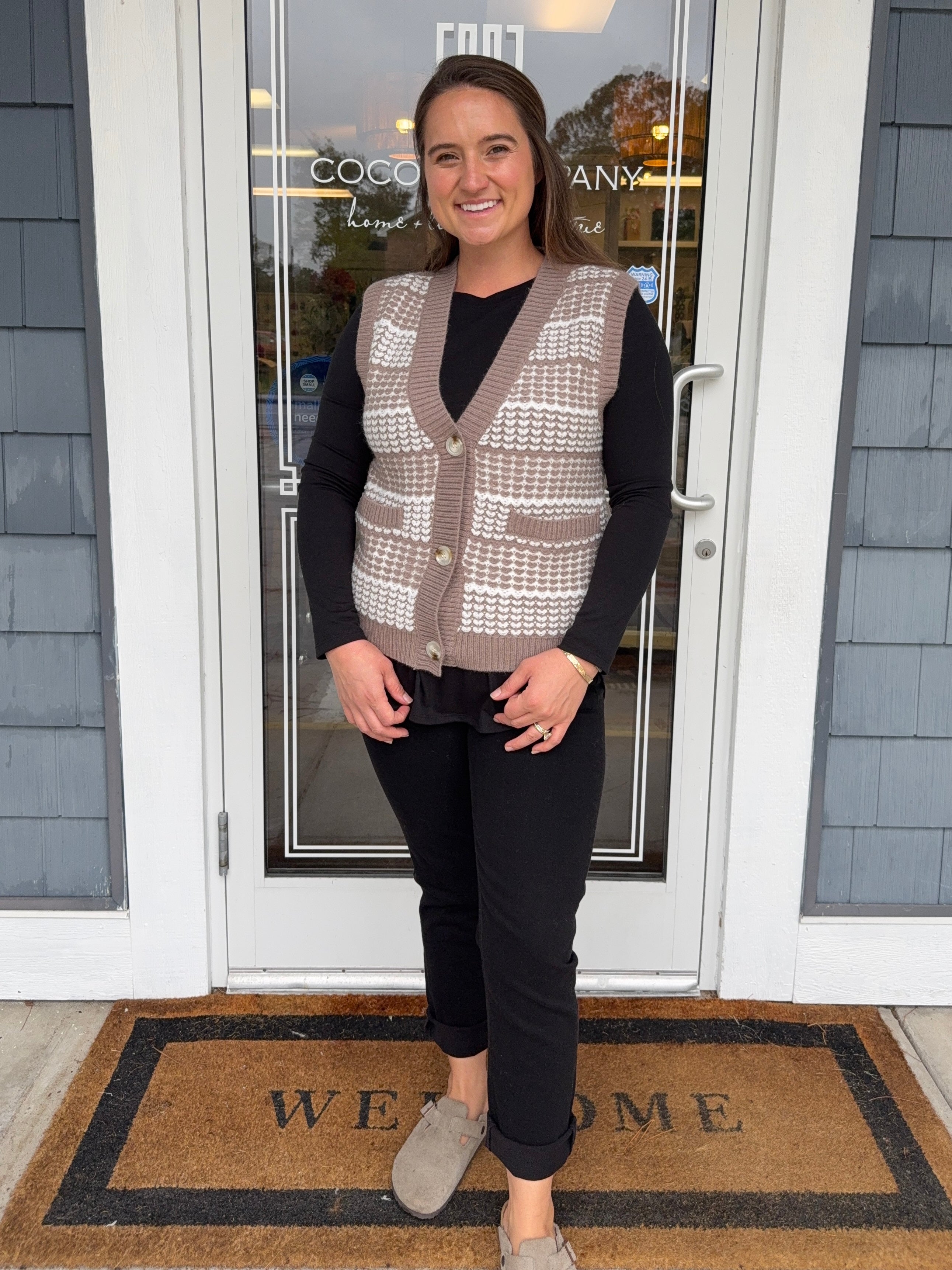 Tan Knit Sweater Vest