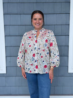 Cream Floral Pattern Top