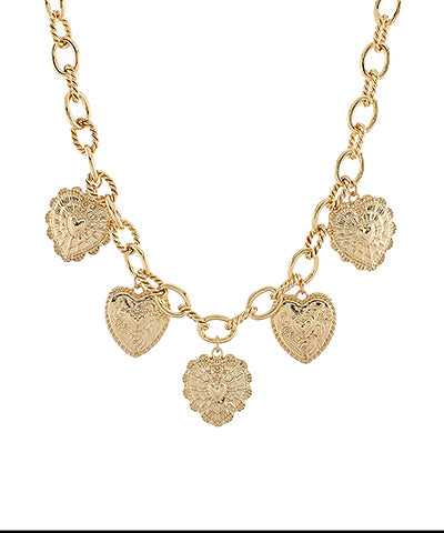 Multi Heart Charm Necklace