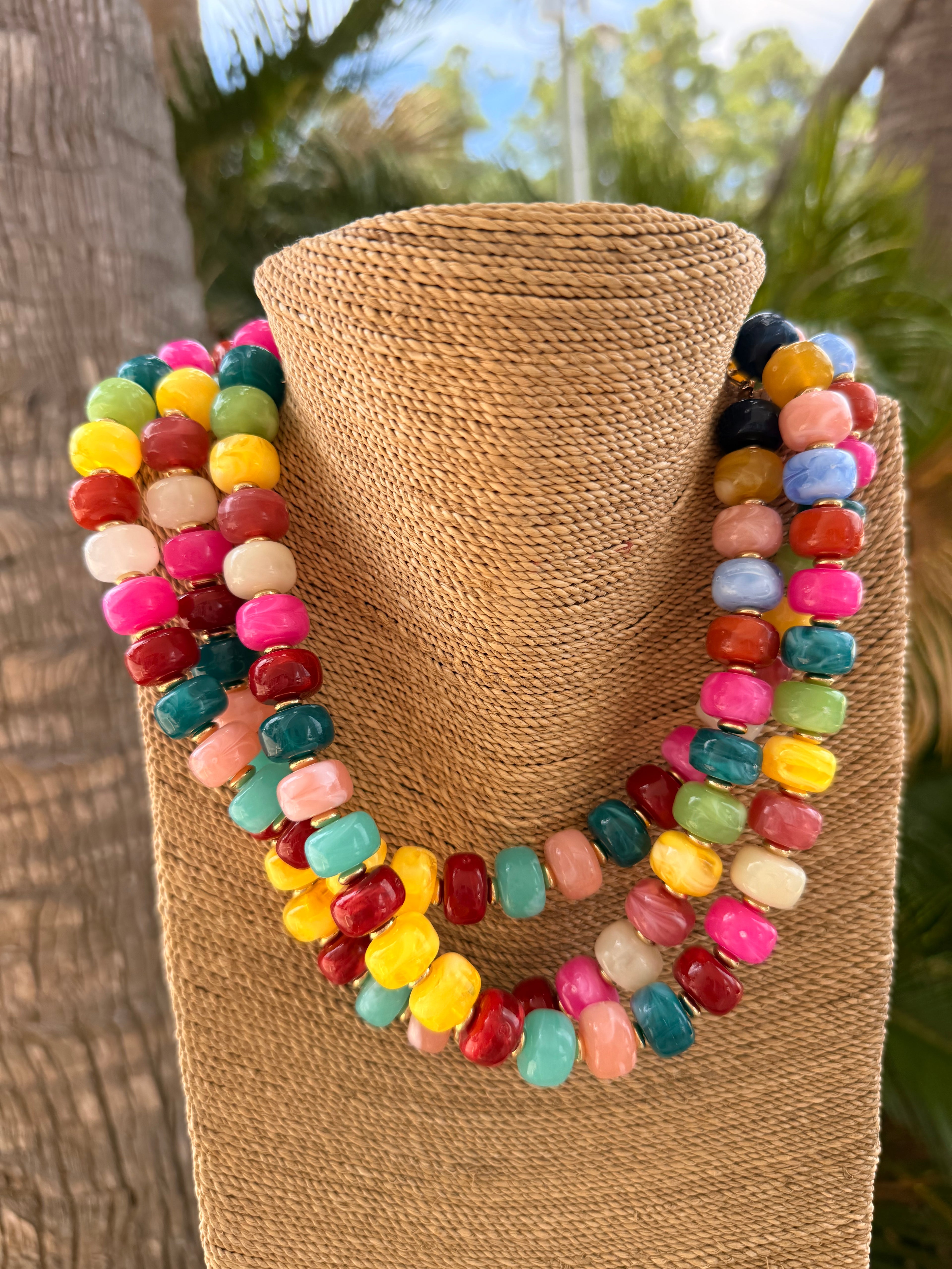 Multi Color Beaded Necklace