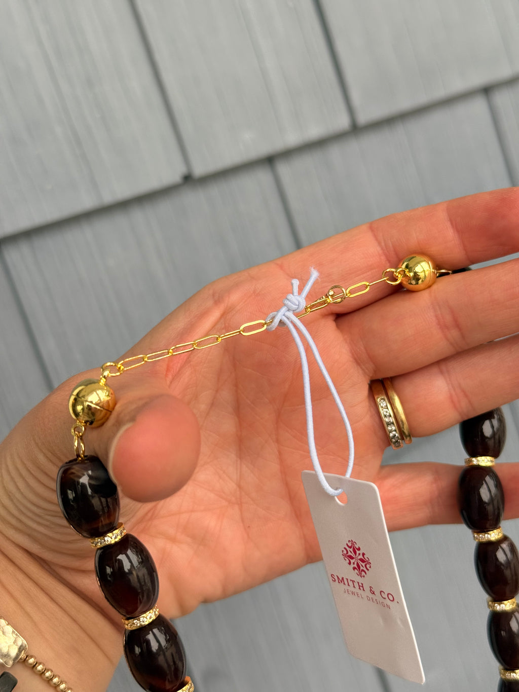 Chunky Magnetic Link Necklace- Dark Brown- Smith & Co.