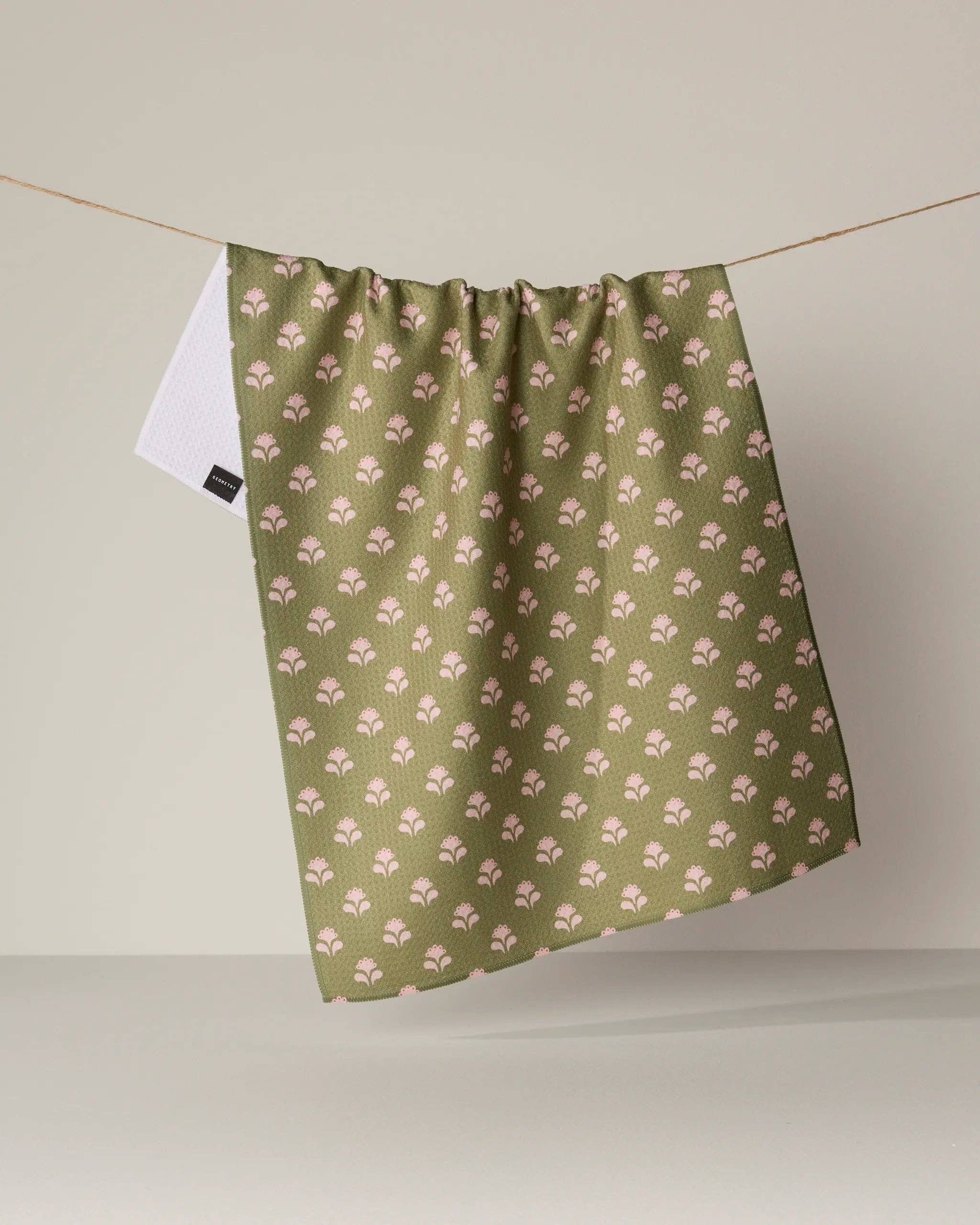 Lucky Flowers- Mahjong Tea Towel Geometry