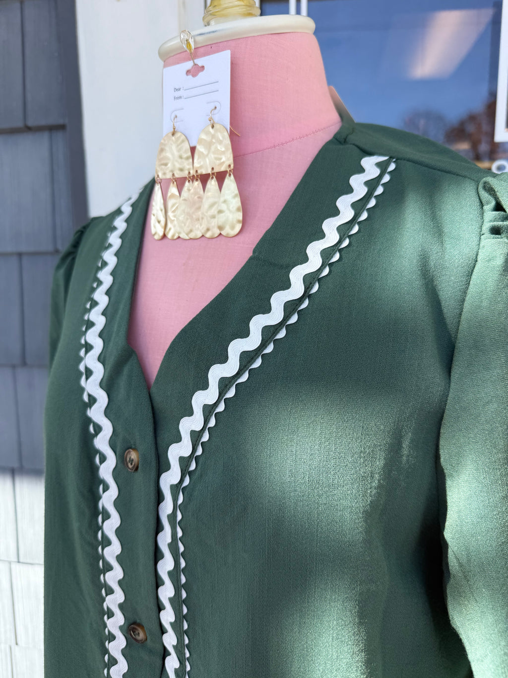 Green Ricrac Trim Dress