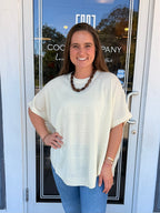Cream Solid Knit Sweater