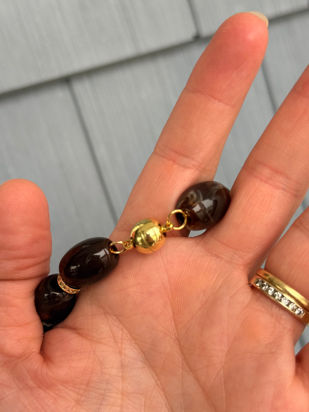 Chunky Magnetic Link Necklace- Dark Brown- Smith & Co.