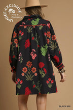 Black Floral Print Textured Fabric Dress SHIPS OR PICKUP FROM COCO 10/10/25