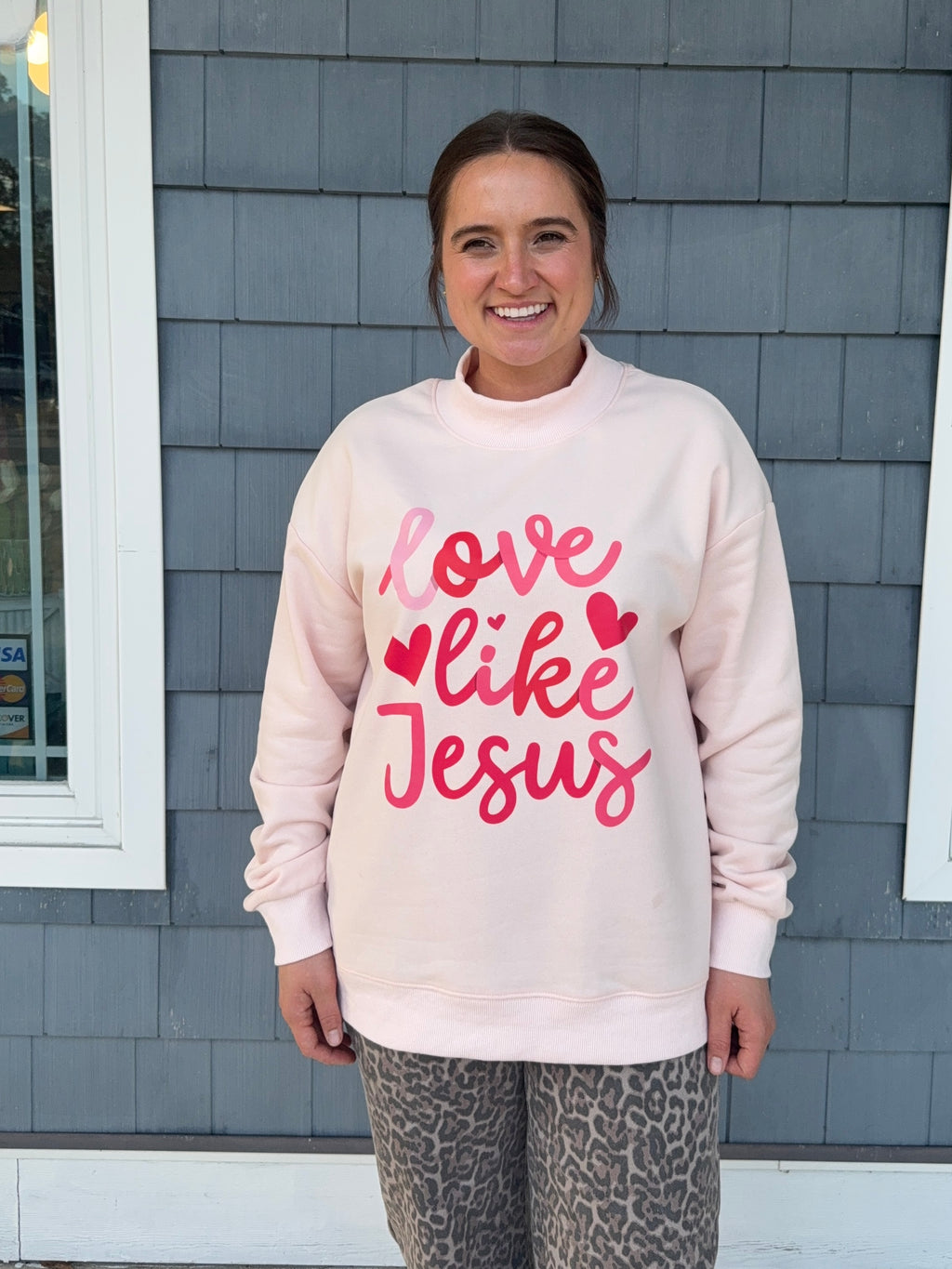 Love like Jesus Oversized Mock Neck Sweatshirt