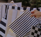 Black Thin Stripe XL All Day Bag With Matching Removable Pouch