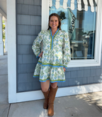 Blue Ruffle Floral Tiered Dress