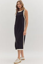 Black Sleeveless Midi Dress