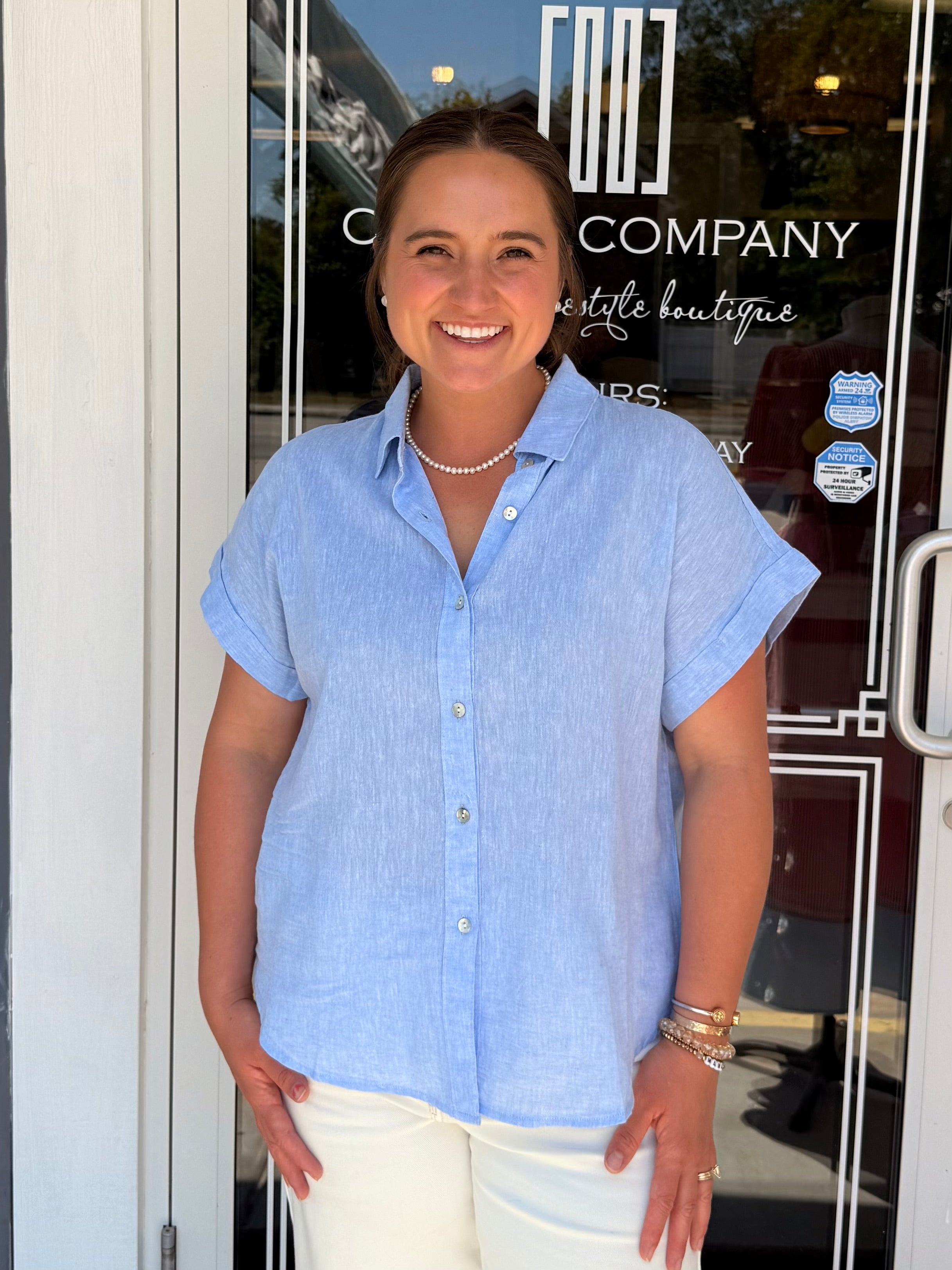 Linen Blend Dolman Sleeve
Shirt-Chambray