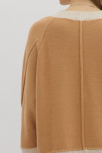 Camel Knit Contrast Sweater