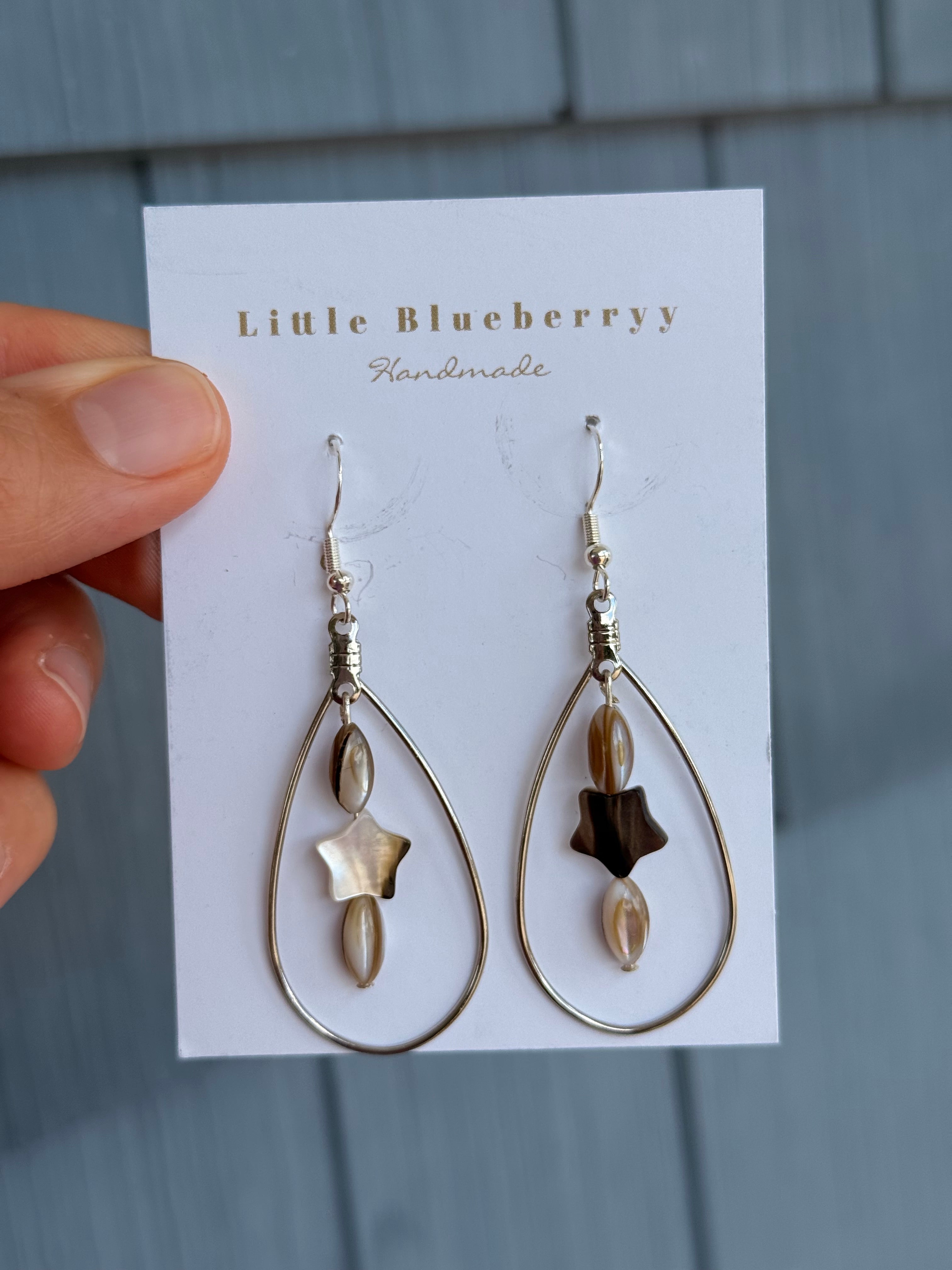 Star & Silver Handcrafted Earrings - Little Blueberry