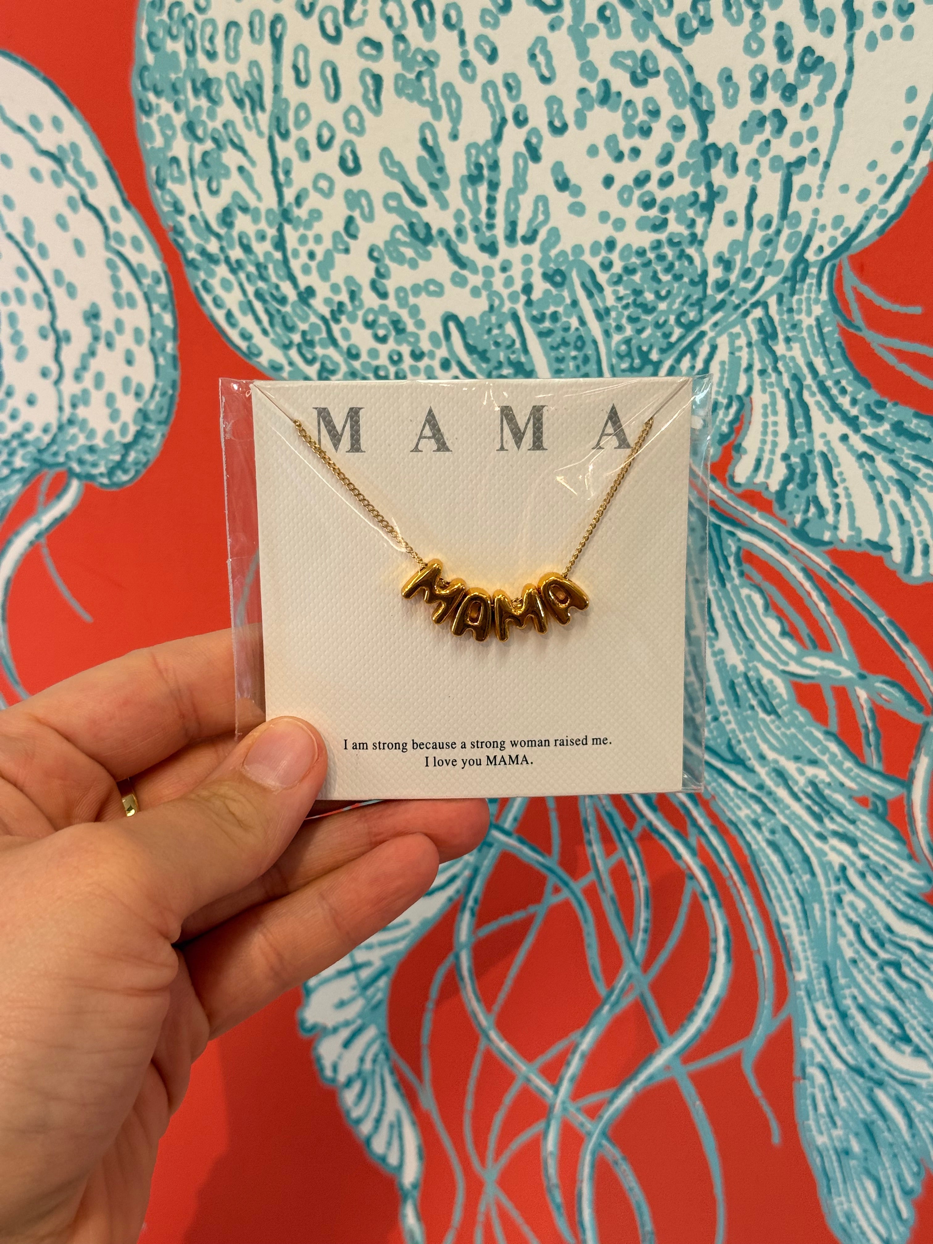 Gold MAMA Bubble Necklace