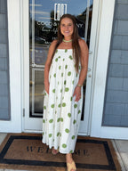 Green Polka Dot Maxi Dress