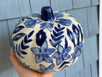 Blue & White Glass Pumpkins