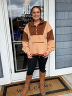 Brown & Tan Color Block Pullover