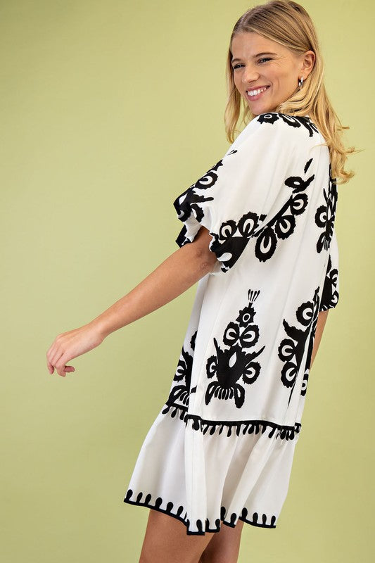 PREORDER: Off White Bold Print Mini Dress