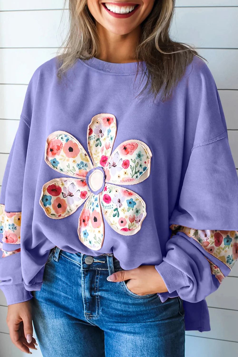 Purple Baggy Flower Top