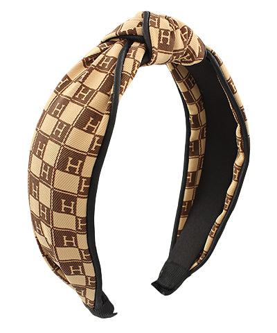 Tan & Brown H Headband