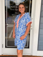Blue Patchwork Dress