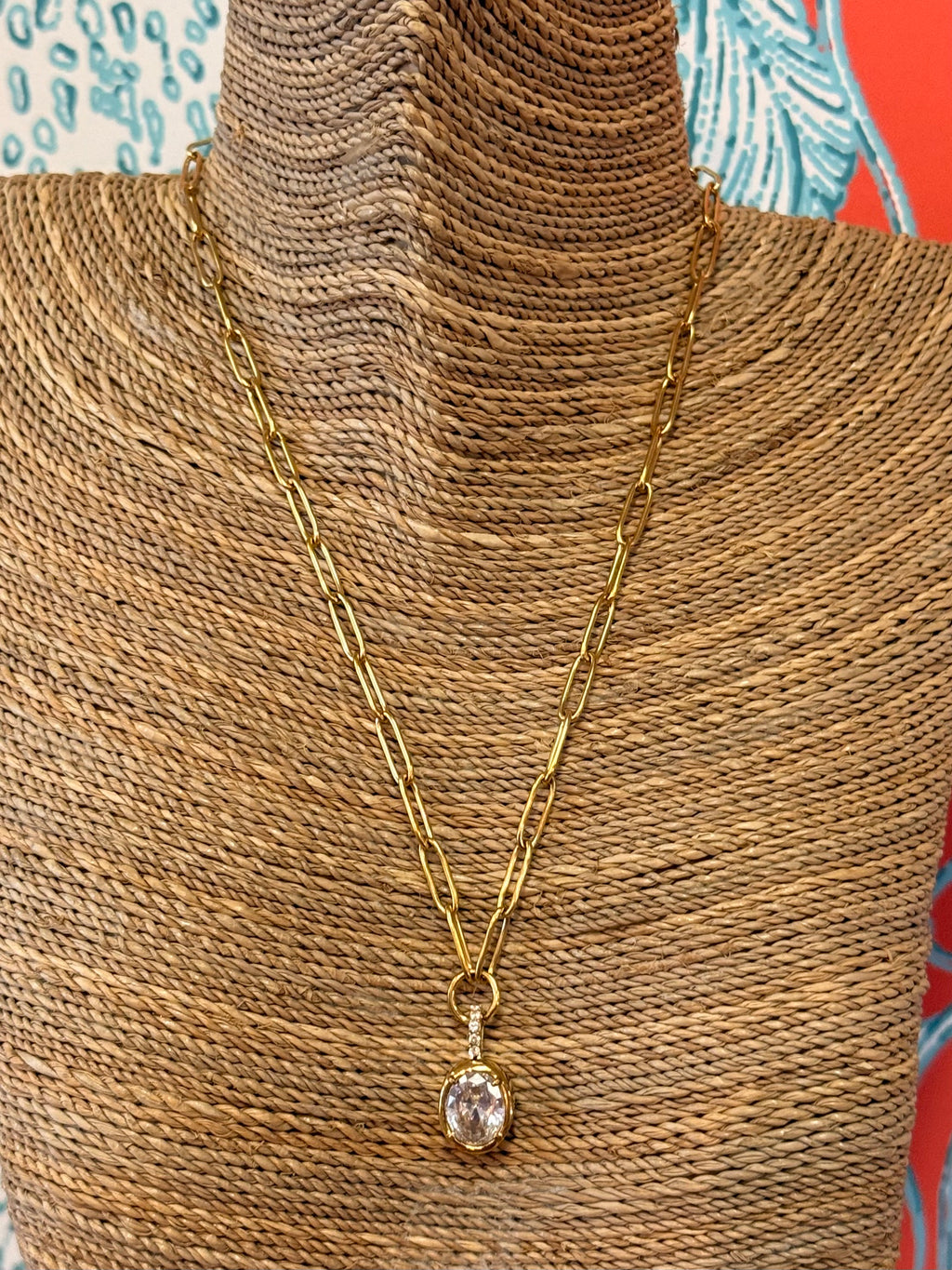 Oval Shape Stainless Steel Necklace