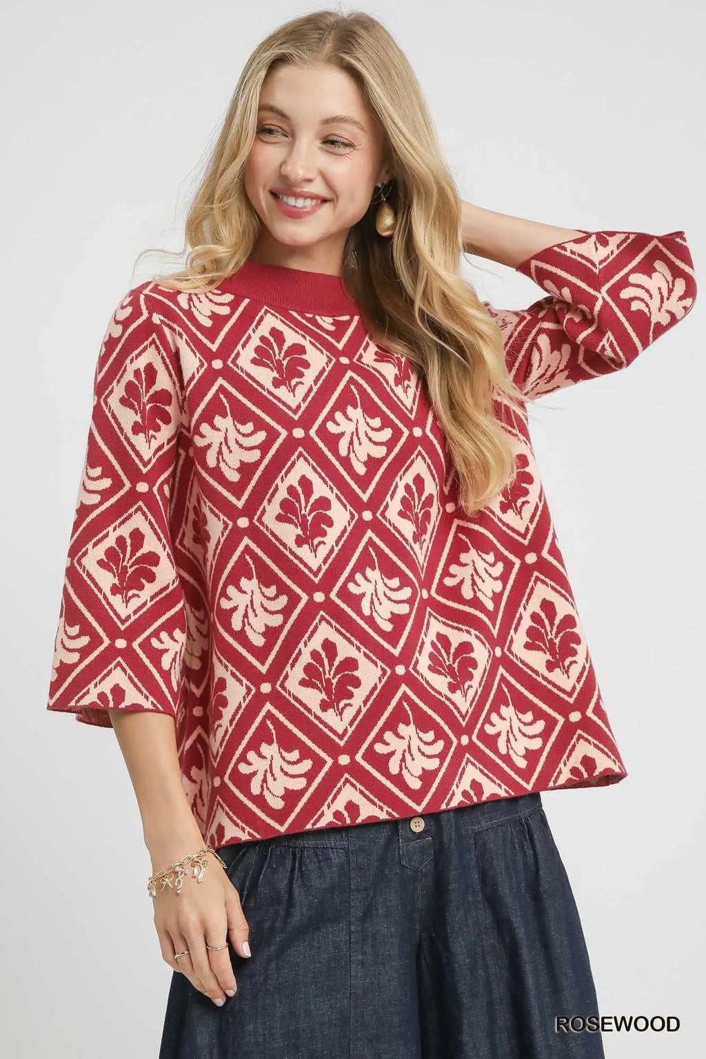 Rosewood Mock Neck Sweater Top SHIPS OR PICKUP FROM COCO 10/10/25