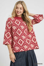Rosewood Mock Neck Sweater Top SHIPS OR PICKUP FROM COCO 10/10/25