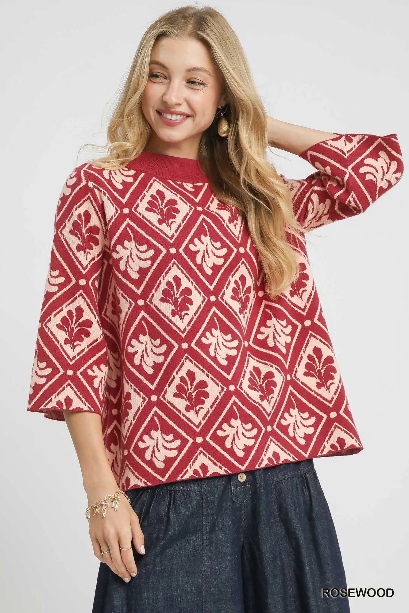 Rosewood Mock Neck Sweater Top SHIPS OR PICKUP FROM COCO 10/10/25