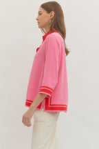 Pink & Red Contrast Top SHIPS OR PICKUP FROM COCO 2/23/26