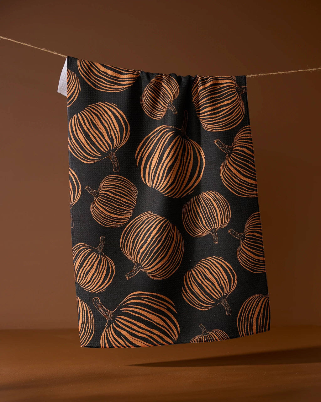 Pumpkin Noir Tea Towel Geometry