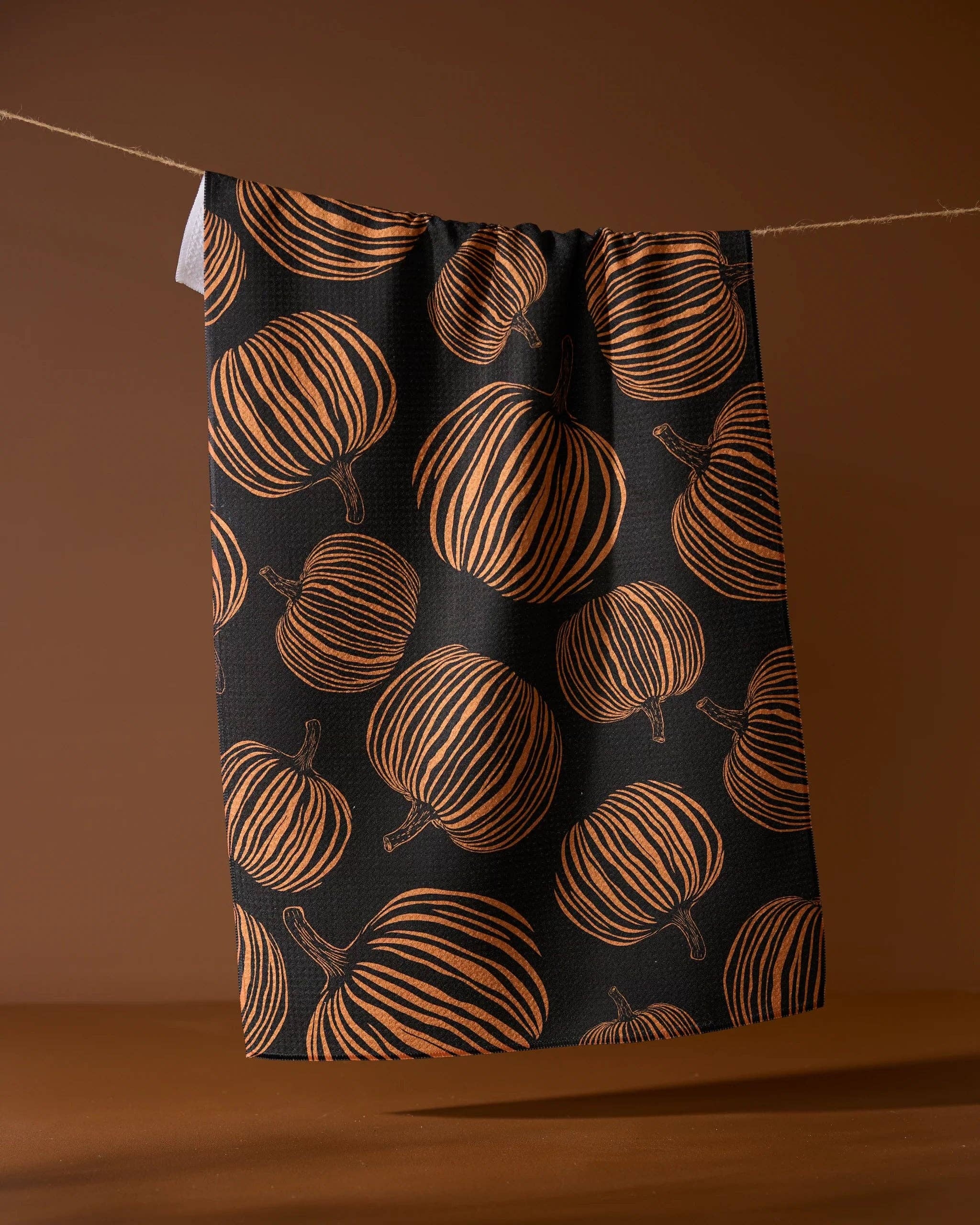 Pumpkin Noir Tea Towel Geometry