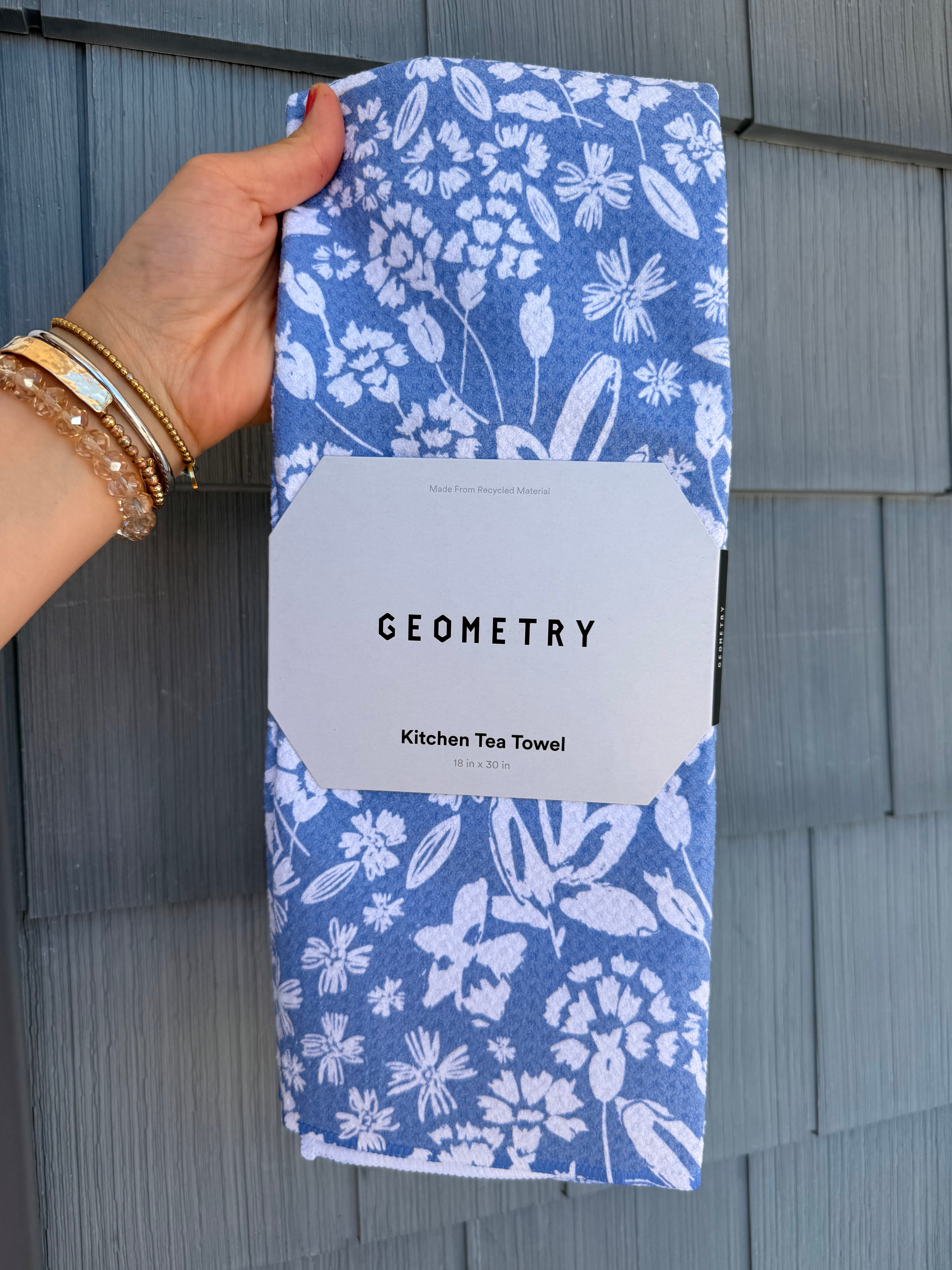 Bloom Me Over Floral Tea Towel Geometry