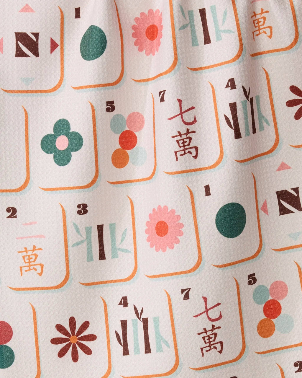 Cypress Tile Toss- Mahjong Tea Towel Geometry