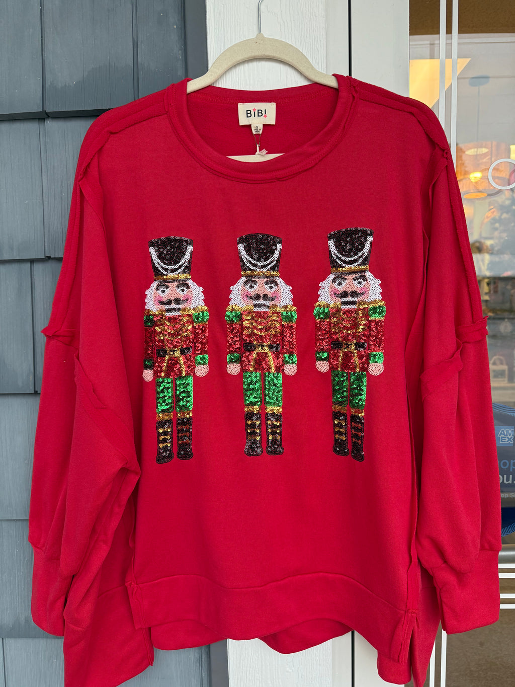 Red Nutcracker Sequin Top