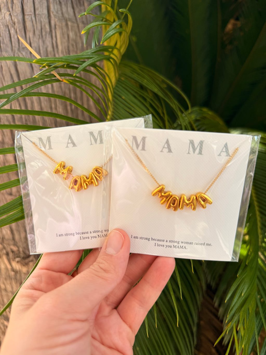Gold MAMA Bubble Necklace