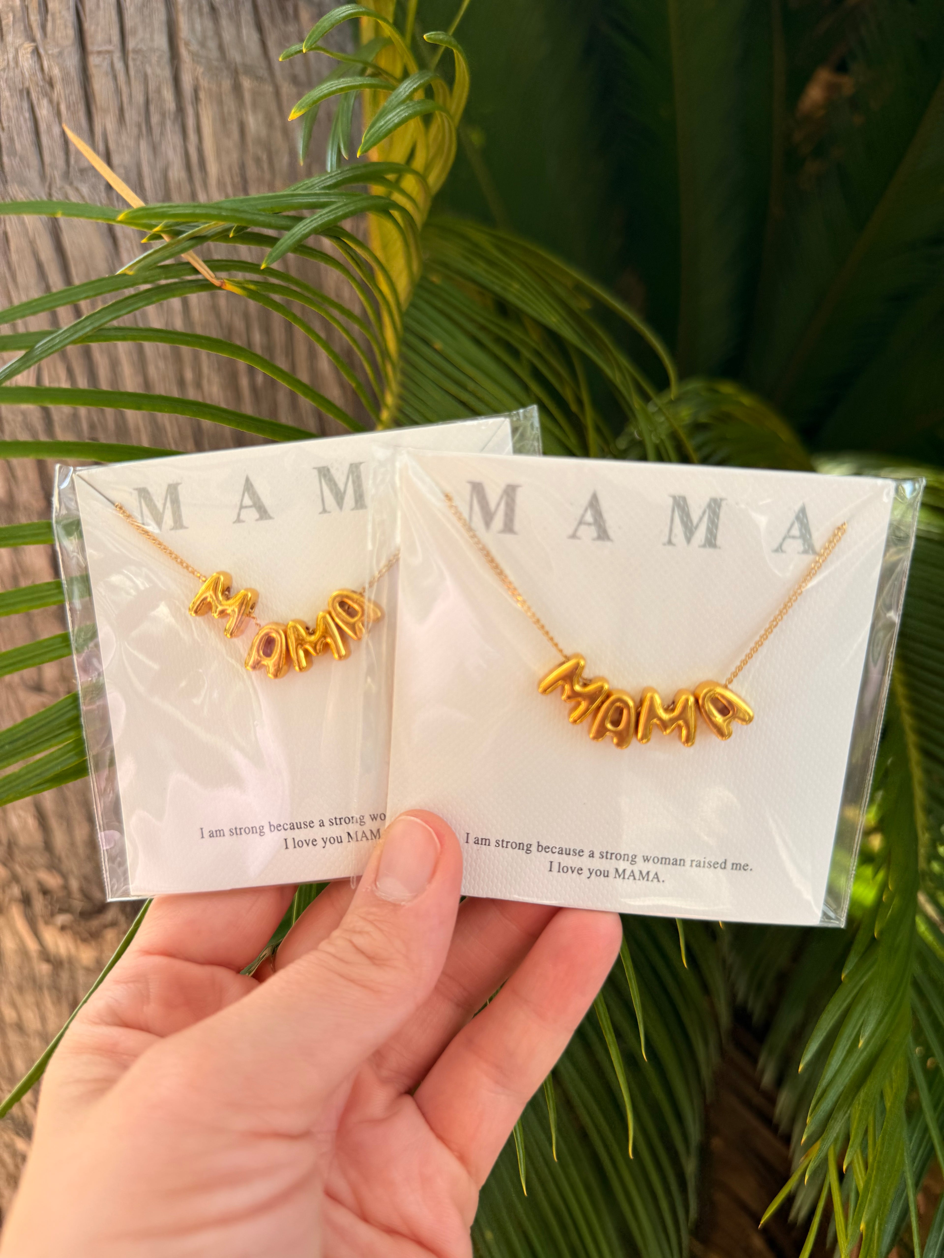 Gold MAMA Bubble Necklace