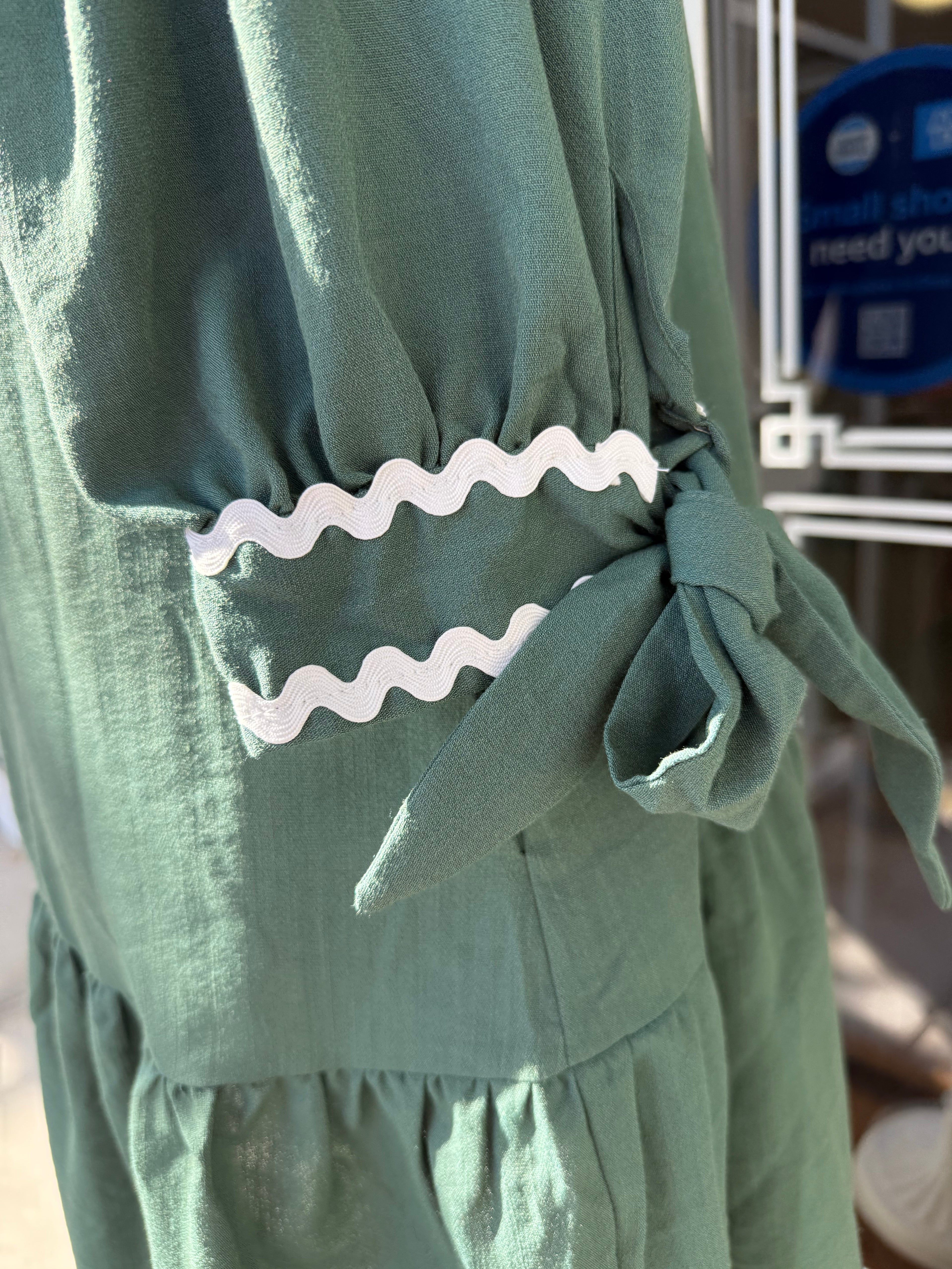 Green Ricrac Trim Dress
