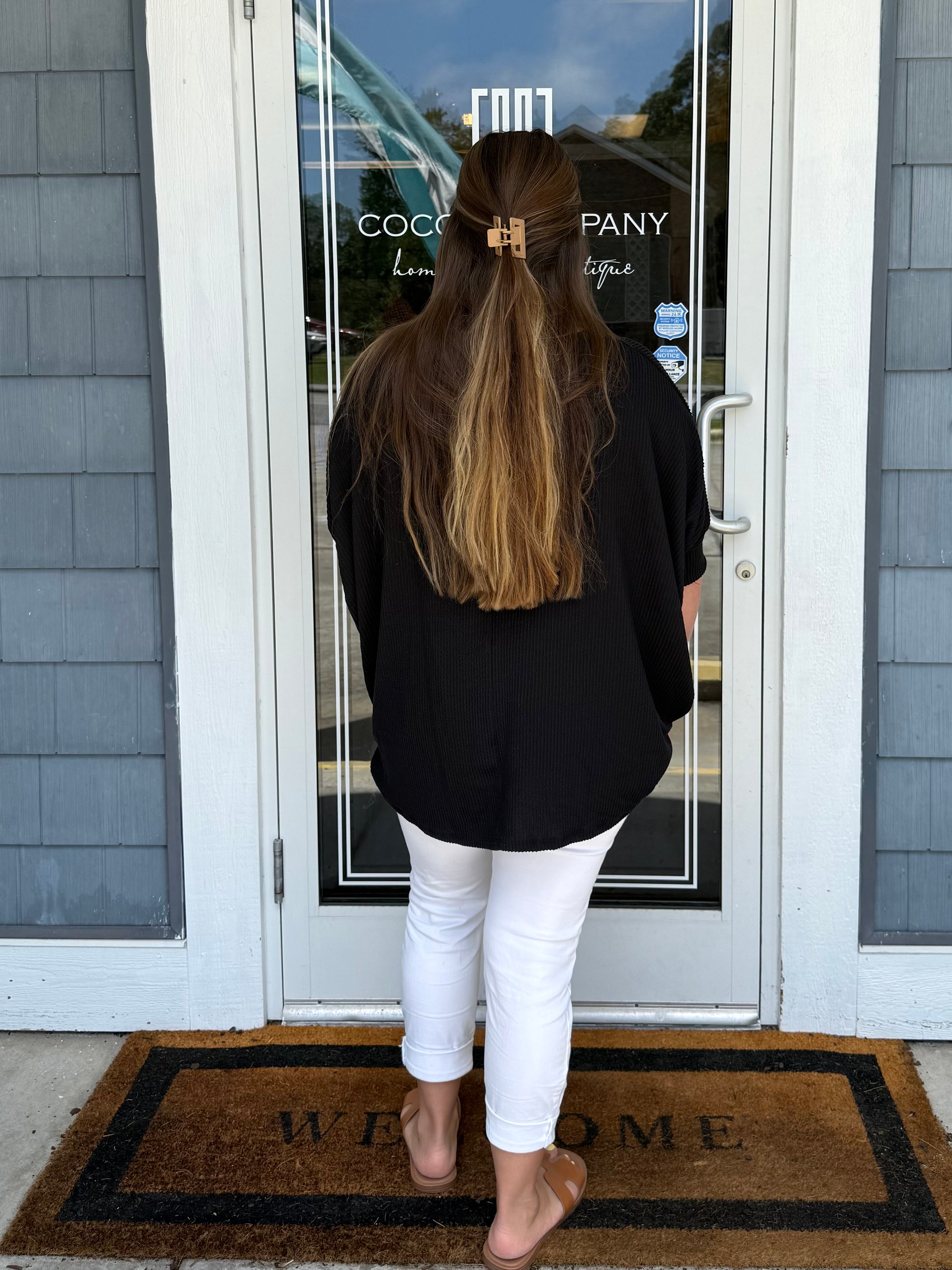 Black Oversized Knit Top