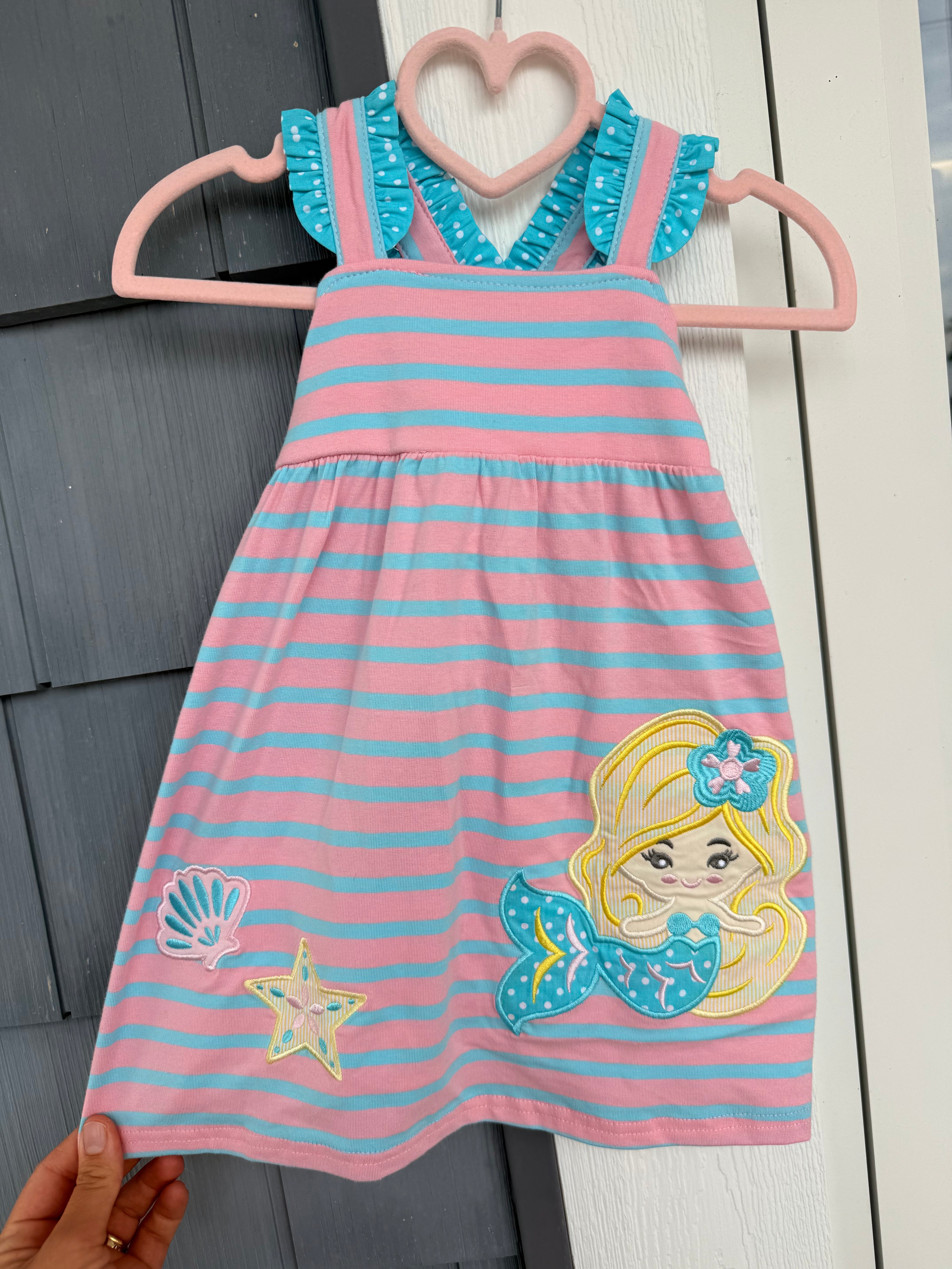 Under The Sea Mermaid Pink Knit Dress, Classic Whimsy 24M