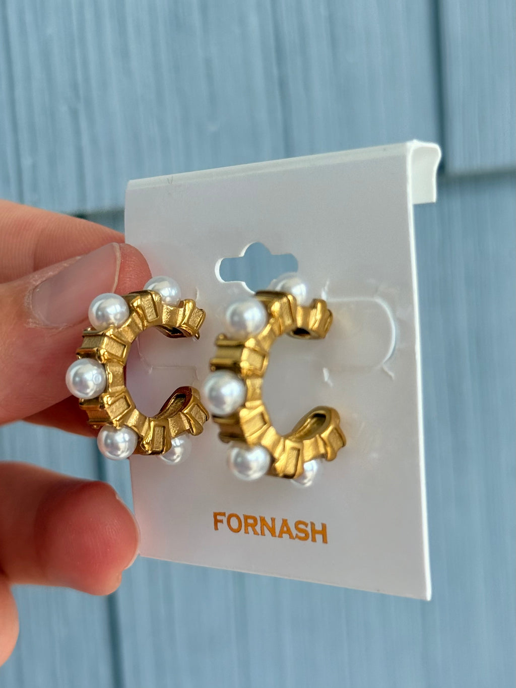 Chunky Pearl & Gold Earrings